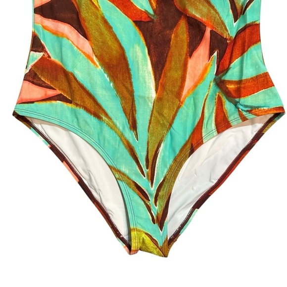NWT Marie Oliver Tropical Coral & Green Juno One-piece Swimsuit - Picture 4 of 9